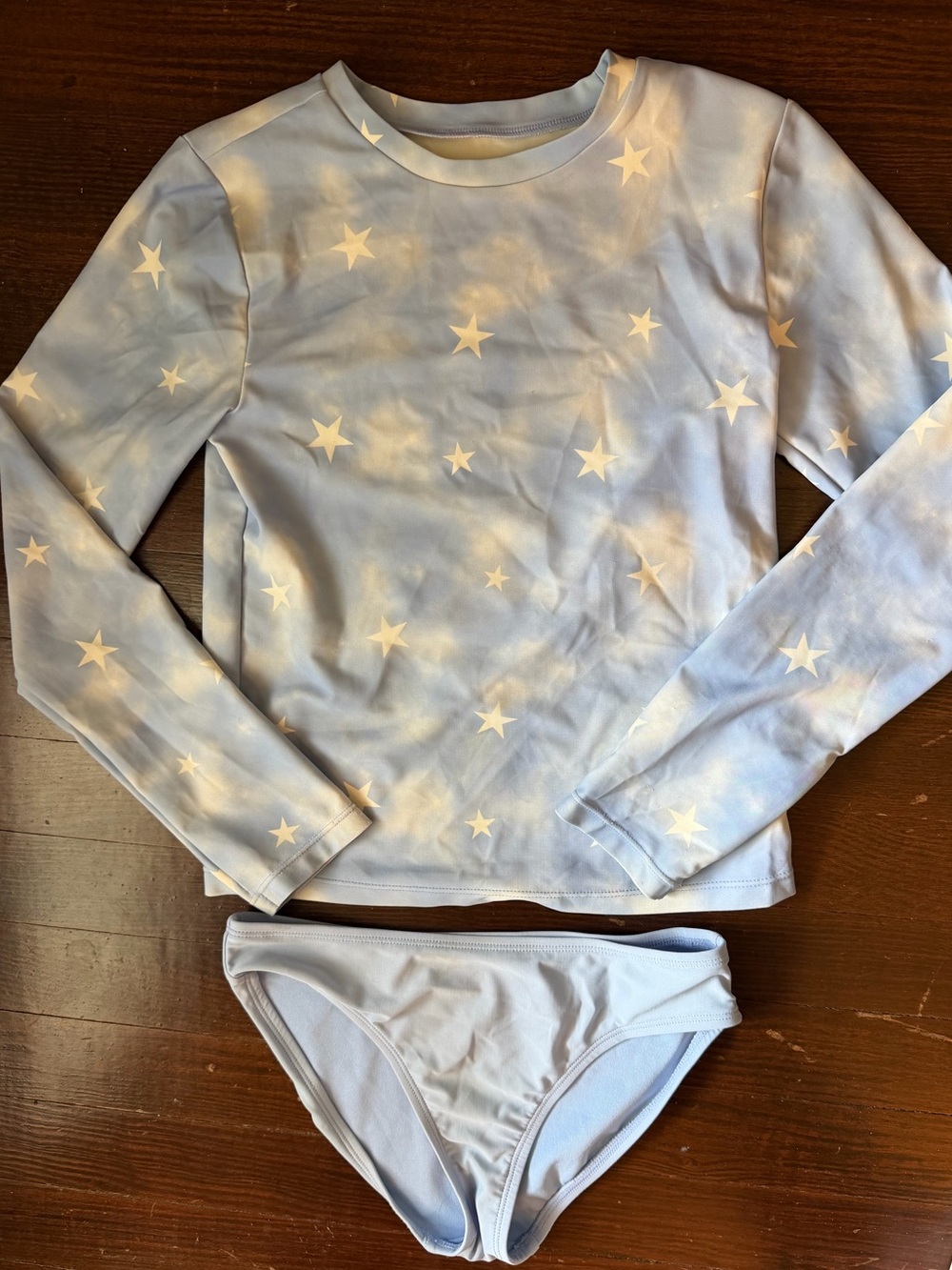 GAP Light Blue Star-Print Long Sleeve Rash Guard Set